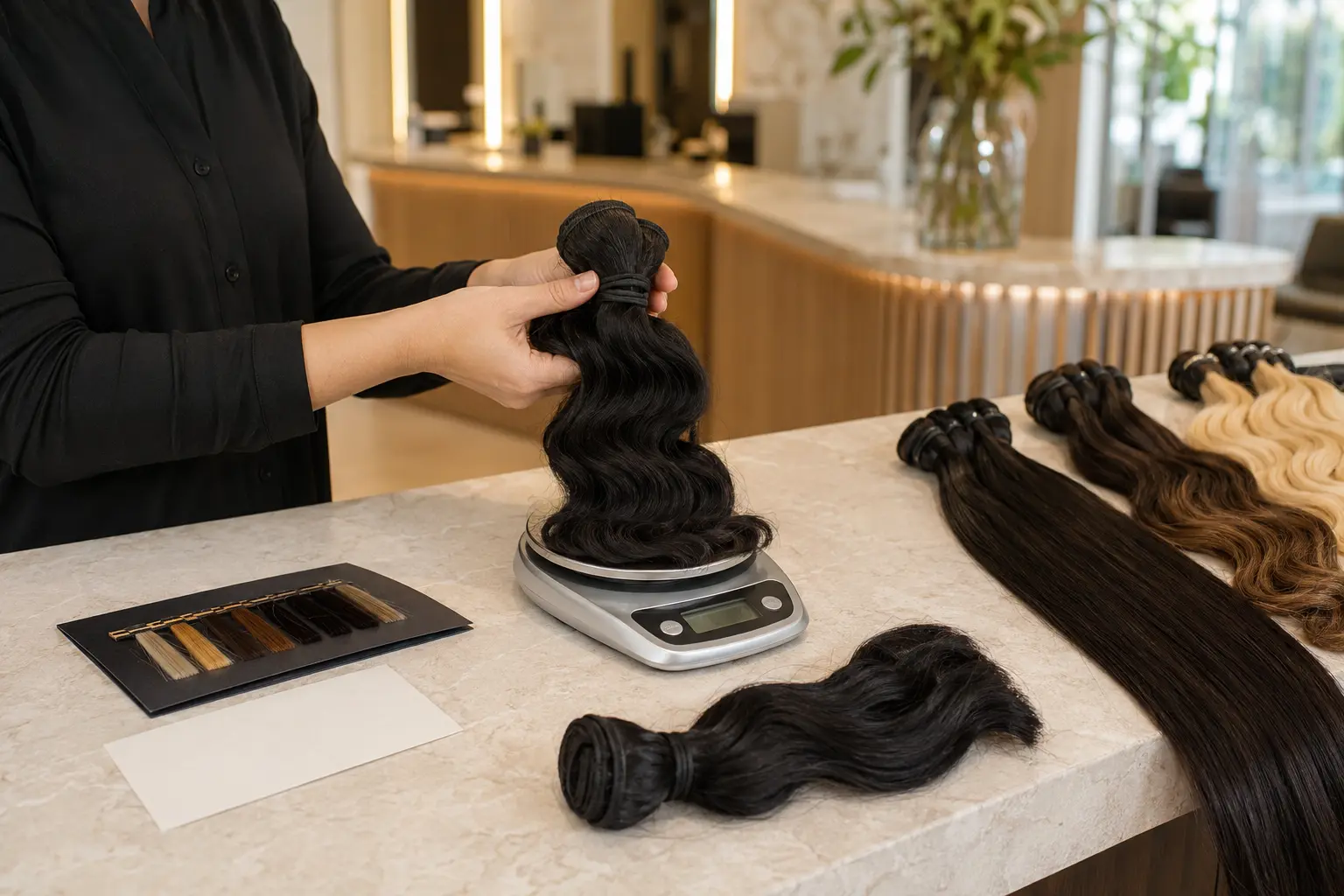 Weighing usable hair for a wig for how to choose bulk hair for wig making