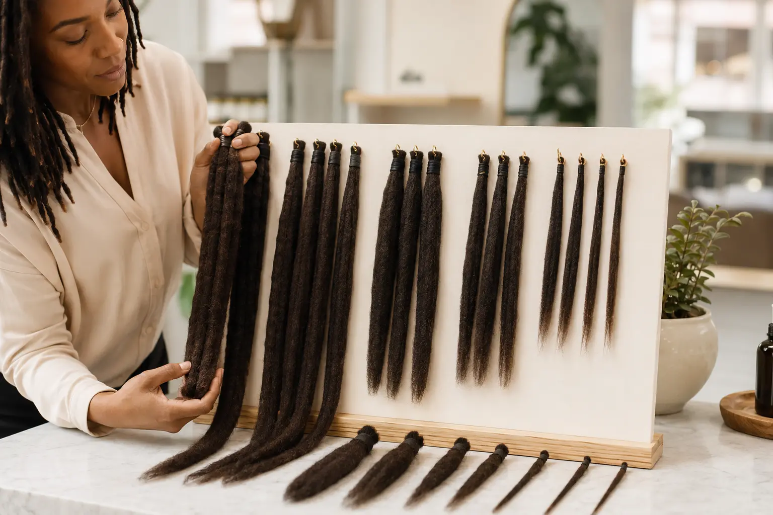 Length and diameter options board for bulk human hair for loc extensions: buyer guide