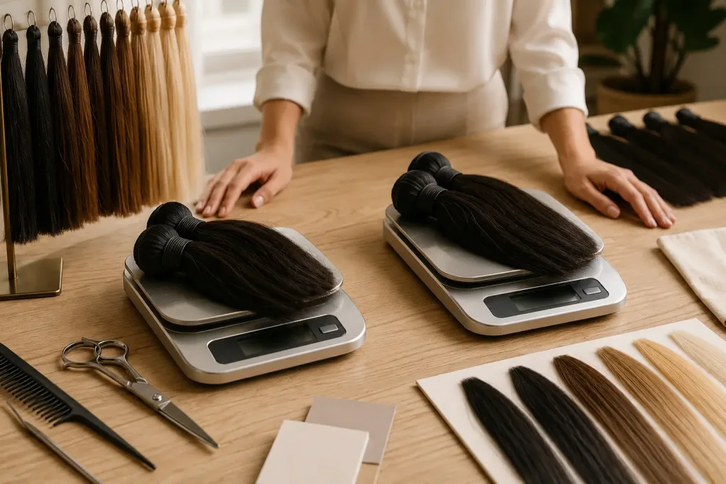 100g and 120g bundles on digital scales for 100g vs 120g hair bundles: which should salons buy?