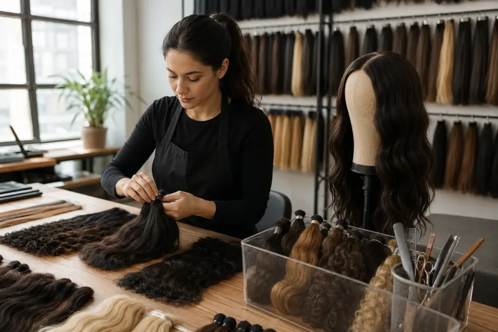 Wig maker workstation with bulk hair for how to choose bulk hair for wig making