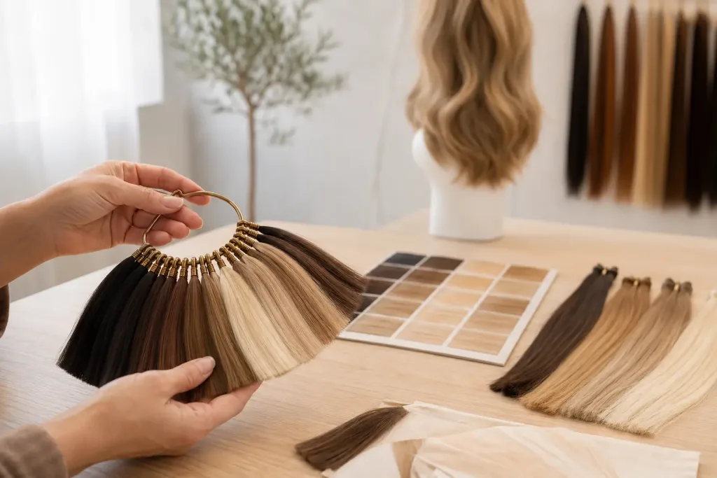 Salon extension color ring for human hair color chart for salons: #1b to #613