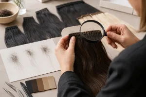 Weft shedding diagnosis scene for why weft hair sheds: defect or installation issue?