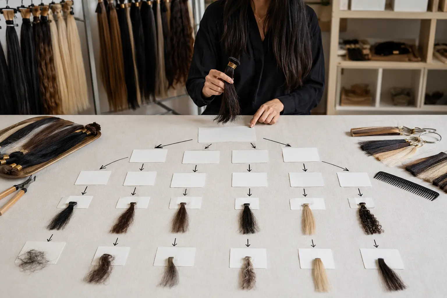 Complaint root-cause decision tree for why weft hair sheds: defect or installation issue?